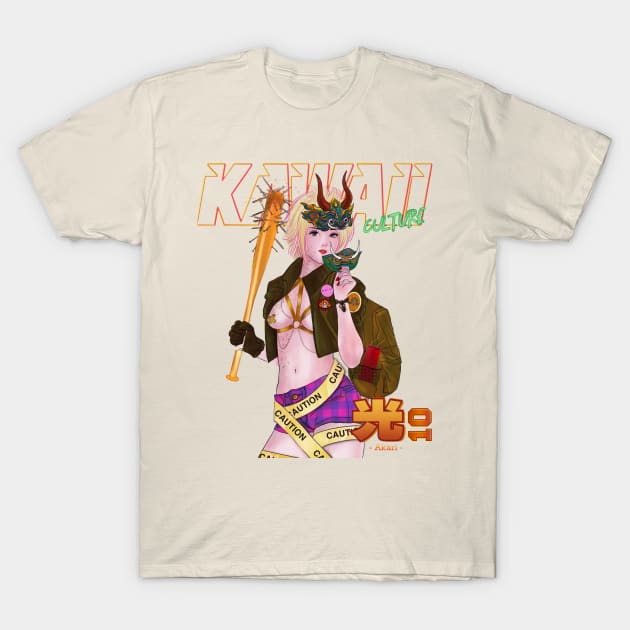 KAWAII CULTURE - AKARI; Masked Mischief with a heart of Gold T-Shirt by Kawaii Culture